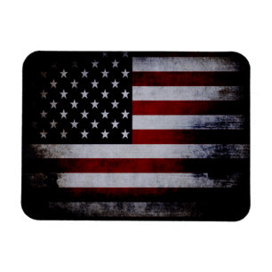 Íman Grunge Black American Flag