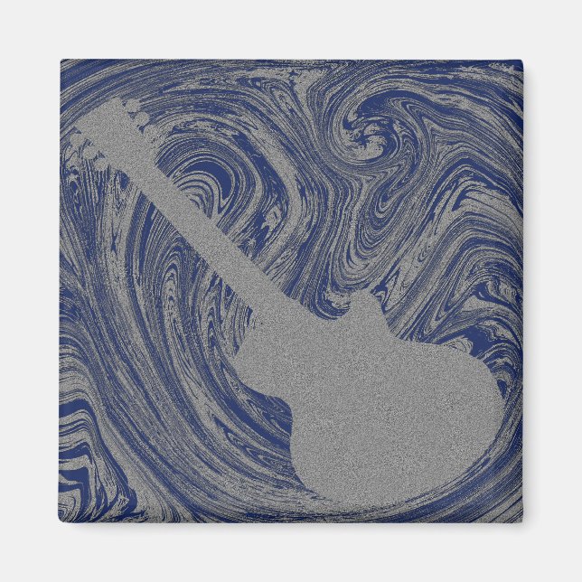 Íman Grunge Guitar Magnet, Royal Blue (Frente)