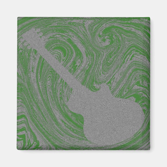 Íman Grunge Guitar Magnet, Verde (Frente)