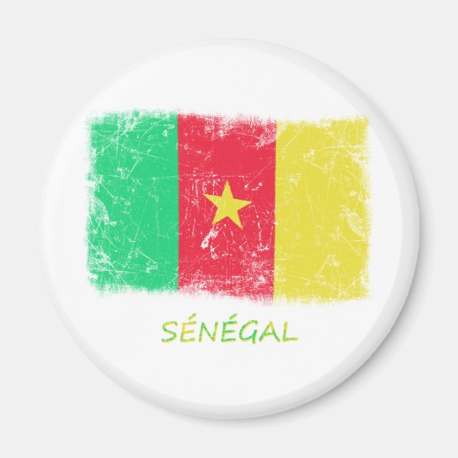 Íman Grunge Senegal Flag (Frente)