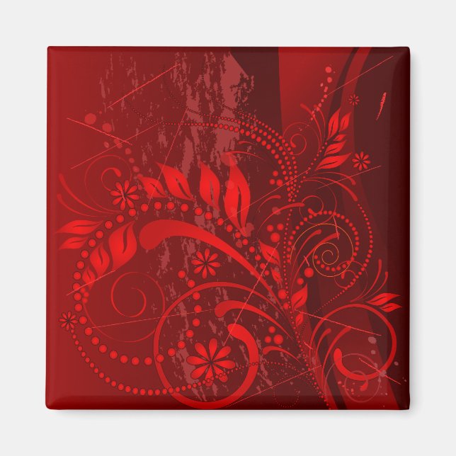 Íman grunge vermelho (Frente)