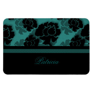 Íman Grungy Floral Decadence Flexi Magnet, Teal