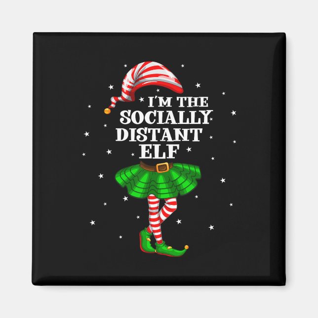 Íman Grupo Familiar Eu sou o Elf Christma socialmente d (Frente)