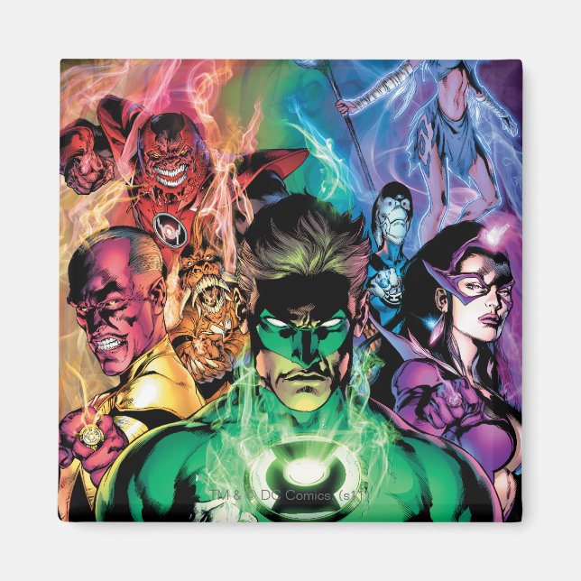 Íman Grupo Lanterna Corpo com Cores (Frente)