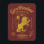 Íman GRYFFINDOR™ Determination Courage Bravery Crest<br><div class="desc">Show your house pride with this bold Gryffindor™ crest design, celebrating the values that define the bravest of witches and wizards. Featuring the iconic lion standing proudly before a shield, this striking artwork highlights Gryffindor’s core traits — Courage, Determination, and Bravery — in a powerful, vintage-inspired layout. The rich house...</div>