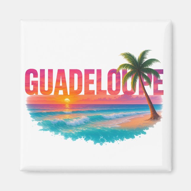 Íman Guadeloupe Coucher de Soleil Tropical  (Frente)