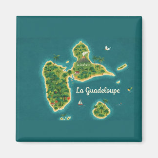 Íman Guadeloupe – Illustrated Island Map