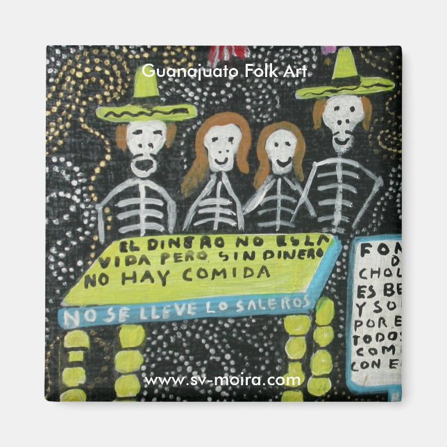Íman Guanajuato folk art, Día de los Muertos (Frente)