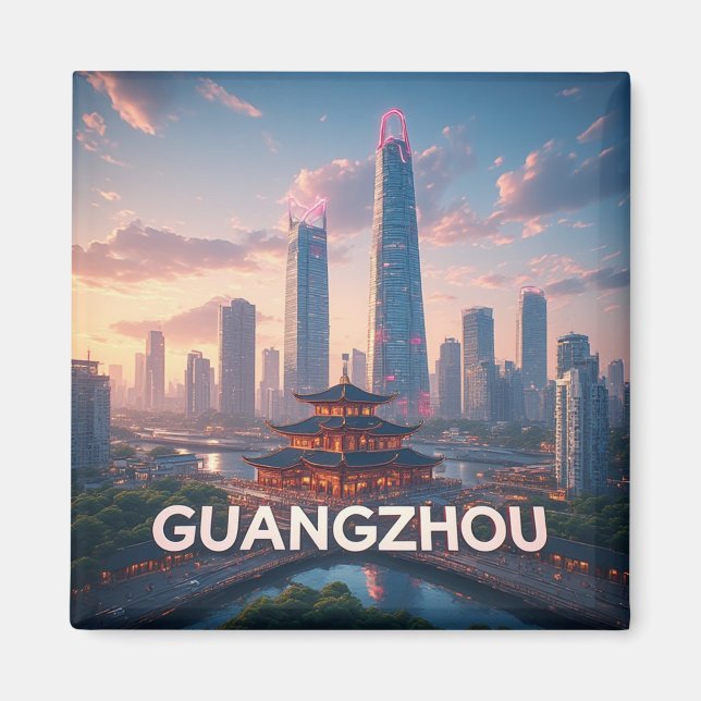 Íman Guangzhou China Cidade Lembrança 📍 (Frente)
