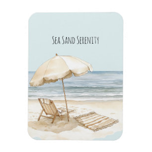 Íman Guarda-chuva de Praia Oceano Mar Areia Serenidade