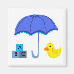 Íman Guarda-chuva e Pato para Chá de Bebê
