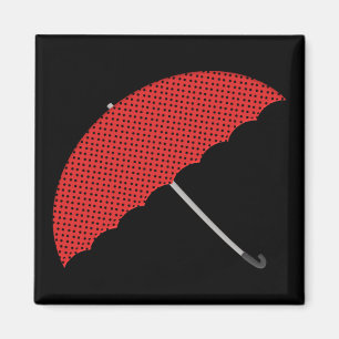 Íman guarda-chuva vermelho e preto dos pontos