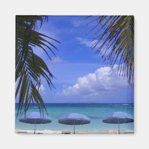 Íman guarda-chuvas na praia, St. Maarten, Caribe