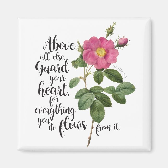 Íman Guarda do seu coração - Rosa, Provérbios 4:23 (Frente)