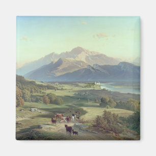 Íman Guardador de gado a cavalo com seu gado em um