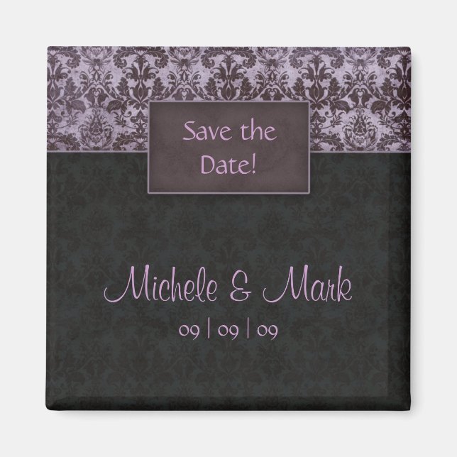 Íman Guardar a Data Damask Magnet Purple (Frente)