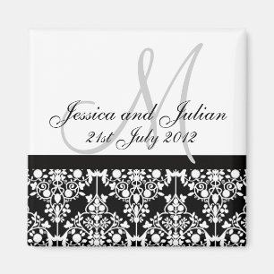 Íman Guarde a data Black/White Monogramme Damask Trelli