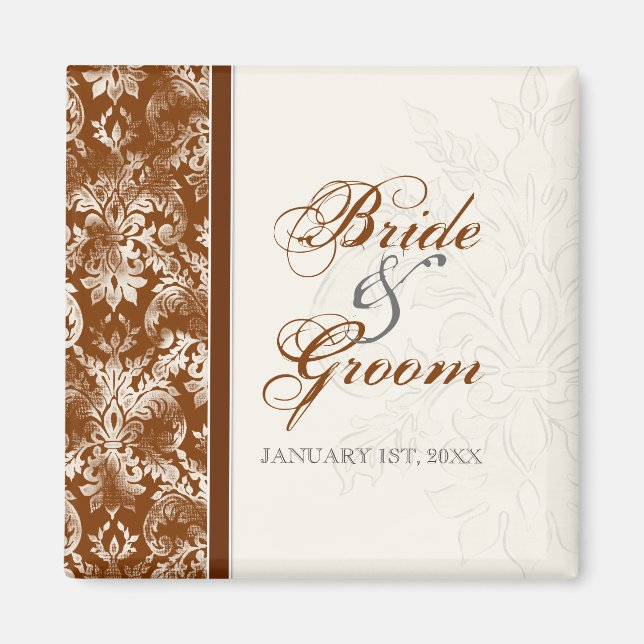 Íman Guarde a data, personalizado do aniversário de cas (Frente)