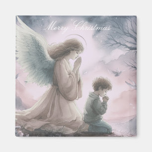 Íman Guardian Angel e Criança Rezando Juntos
