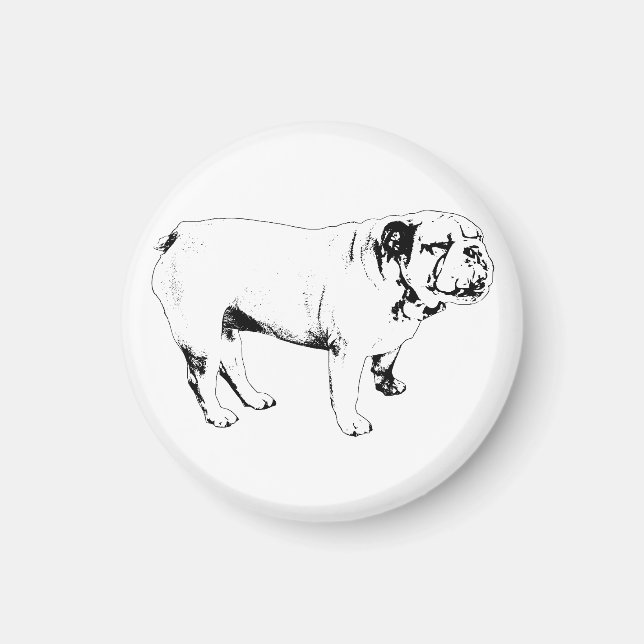 Íman guardião de linha ousada, bulldog (Frente)