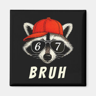 Íman Guaxinim 67 Bruh Seis Sete Meme Guaxinim Chapéu La