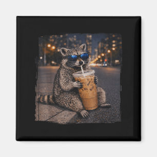 Íman Guaxinim bebendo café gelado meme engraçado de ani