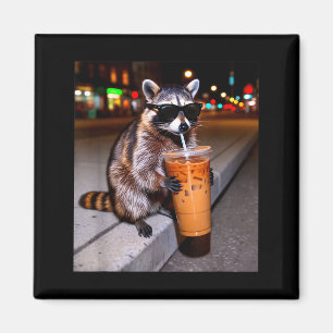 Íman Guaxinim bebendo café gelado meme engraçado de ani