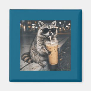 Íman Guaxinim bebendo café gelado meme engraçado de ani
