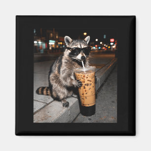 Íman Guaxinim bebendo café gelado meme engraçado de ani