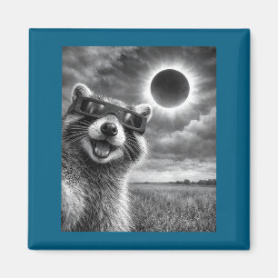 Íman Guaxinim engraçado selfie eclipse solar gráfico An