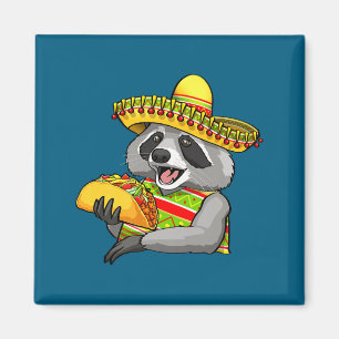 Íman Guaxinim mexicano cinco de maio engraçado fofo com