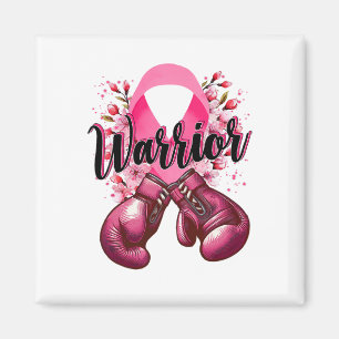 Íman Guerreiro Boxando Luvas Rosa Fita Fita Cancer Aw