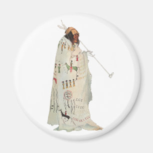 Íman Guerreiro Indiano com Pipe Retrato de Karl Bodmer