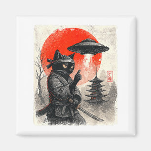 Íman Guerreiro Ninja Gato Samurai OVNI Japonês Anime En