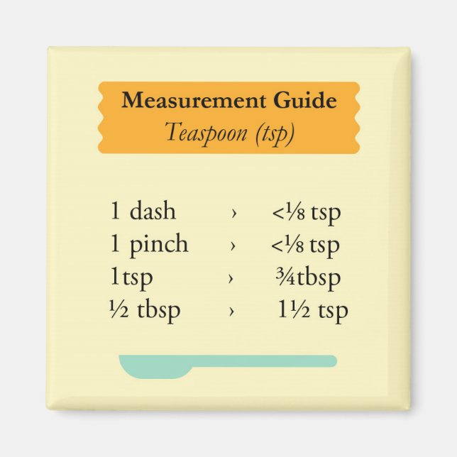 Íman Guia de medição de cozinhar (Frente)