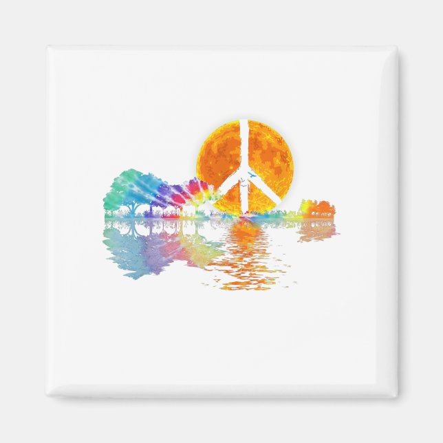 Íman Guitar-lago Shadow Peace Love Guitar Hippie (Frente)