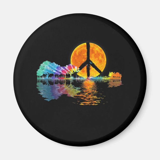 Íman Guitar-lago Shadow Peace Love Guitar Hippie (Frente)