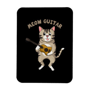 Íman Guitarista Meow Guitar Cuide Gato Jogando Violão X