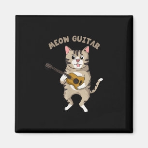 Íman Guitarista Meow Guitar Cuide Gato Jogando Violão X