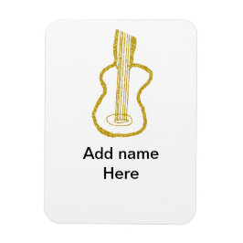 Íman Guitarra acústica com brilho dourado adicionar nom