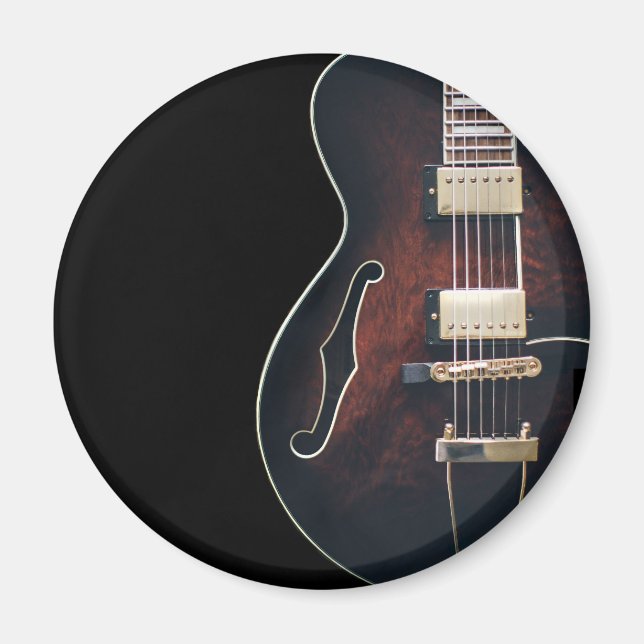 Íman Guitarra Elétrica em Preto (Frente)