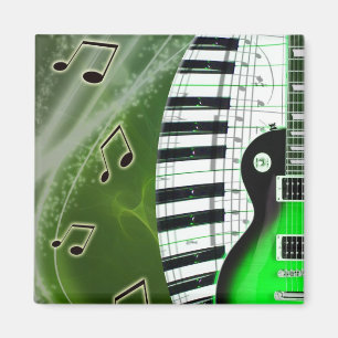 Íman Guitarra elétrica verde com teclado
