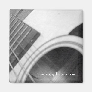 Íman Guitarra preto e branco