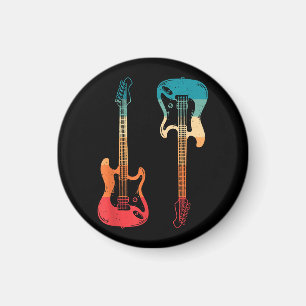 Íman Guitarra Retro Guitarrista Baixo Elétrico Guitarra