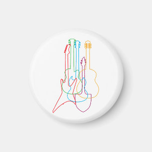 Íman Guitarras Colorido Presente Clássico Acústico Elét