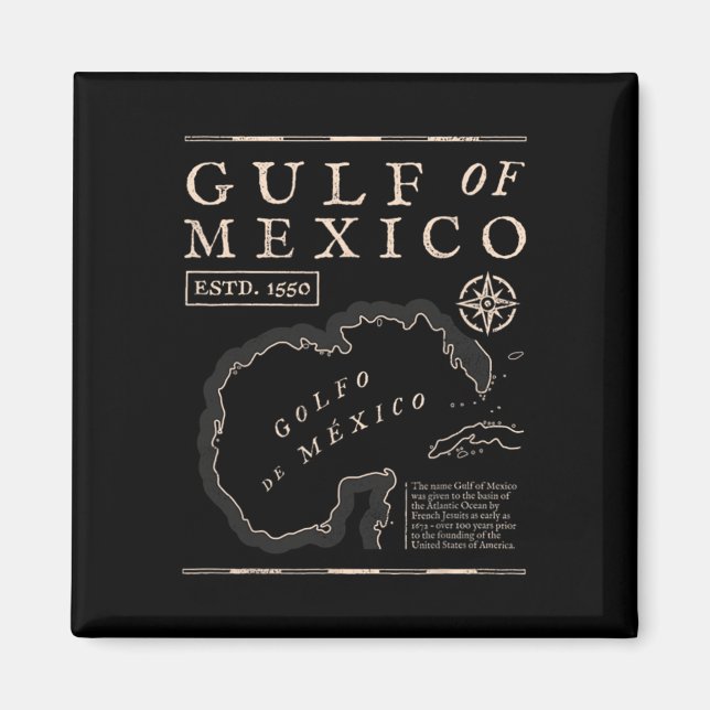 Íman Gulf Of Mexico 1672 Historic Map  (Frente)