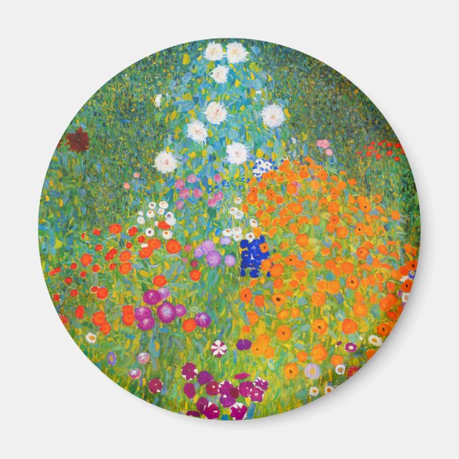 Íman Gustav Klimt Bauerngarten Fllower Garden Fine Art (Frente)