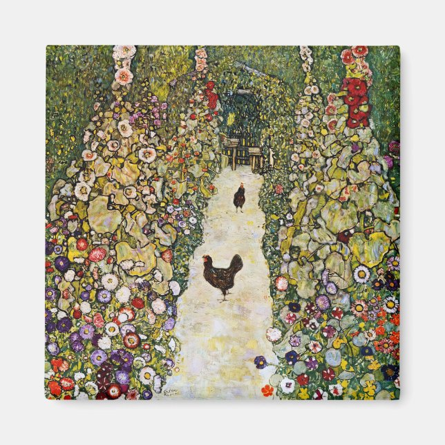 Íman Gustav Klimt - Caminho do Jardim com Galinhas (Frente)