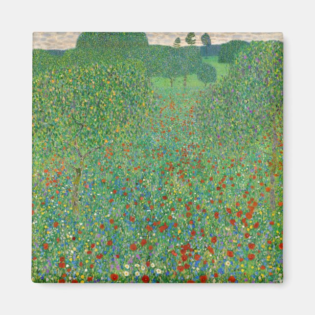 Íman Gustav Klimt - Campo Poppy (Frente)
