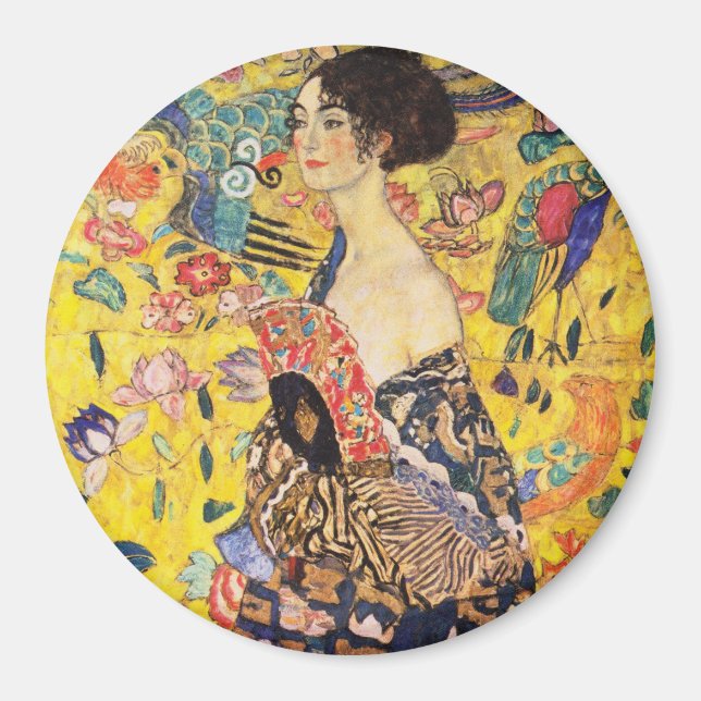 Íman Gustav Klimt Dama Com Leque (Frente)